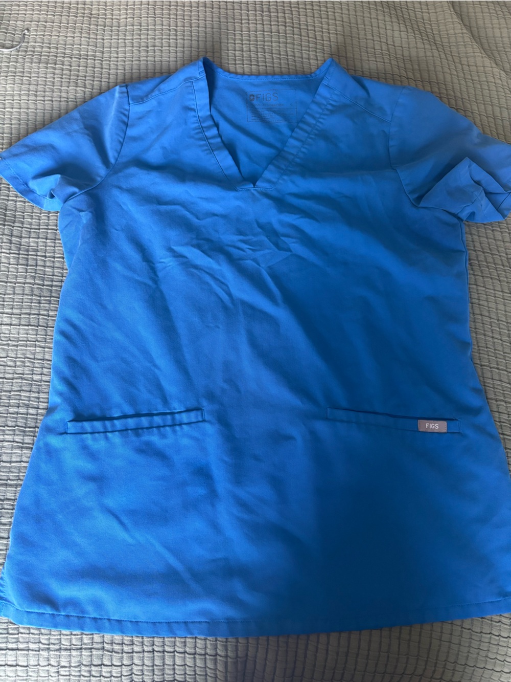 Royal Blue Figs 2 Pocket Scrub Top
